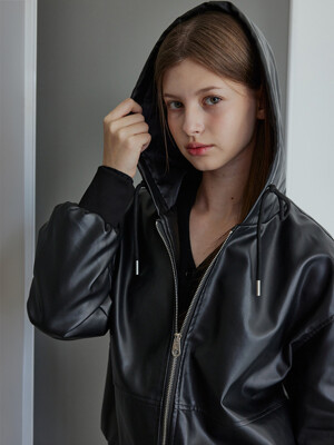 Hoodie Leather Jumper