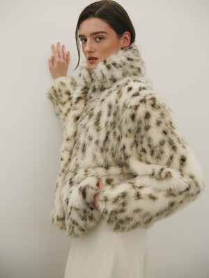 Olsen Leopard Jumper_Ecru