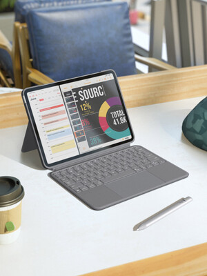 로지텍코리아 Combo Touch iPad Air 11인치 M2/5세대용 키보드 케이스