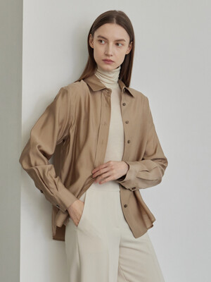 Modal Shirts Blouse_Light Camel