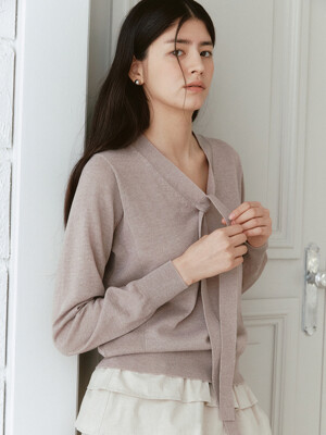 comos 1348 tie v-neck knit (mocha)