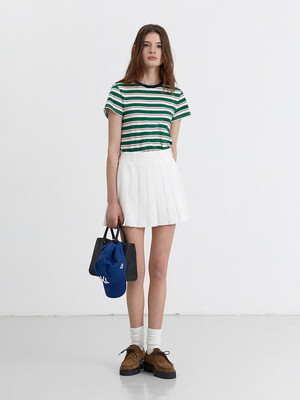 MINI PLEATS SKIRT WHITE_UDSK5B233WT