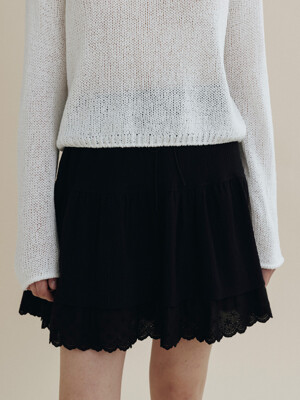 FIORA LACE MINI SKIRT_BLACK
