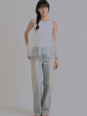 Silhouette Sheer Layer Top_White