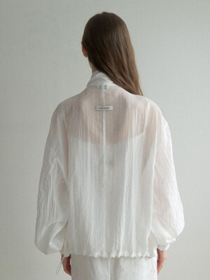 esy rainy neck wind jacket (white)