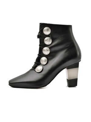 silver coin boots ( Black )