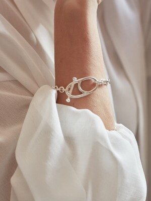 pin chain bar bracelet silver