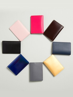 리얼가죽 카드지갑LEATHER FOLDED CARD CASE - YS3018 /8 COLOR