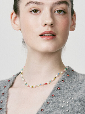 Pearl n Crystal Beads Necklace_VH24NNNE106M