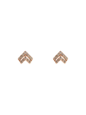 14k gold S toit de toit brown diamond earrings ETE-02001