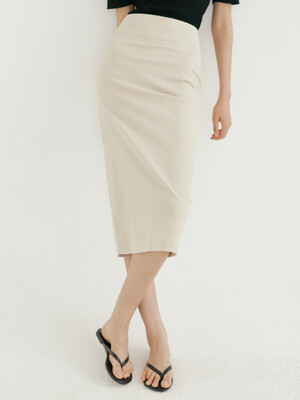 FSK LINEN BACK SLIT SKIRT (6COLORS)