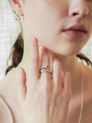 triple waves Ring _ 2 (silver / gold)