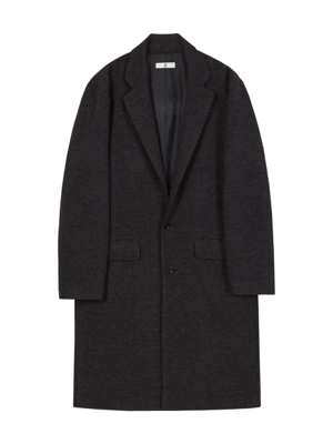 SINGLE BREASTED WOOL OVER COAT_GREY