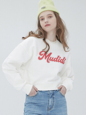 Logo crop sweat shirt 001 White