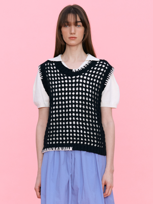 Net Knit Vest_BLACK