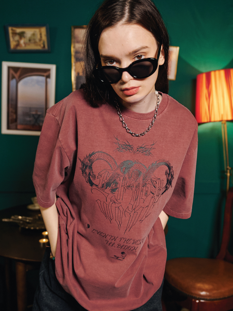 【IFYOUWANT】Distorted pigment TEE 이퓨원트]Distorted pigment TEE smoke black