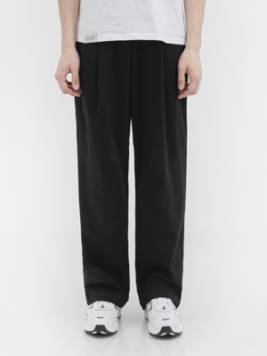 P004 BANDING ONE TUCK SWEAT PANTS_BLACK