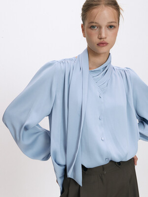 ONE TIE BLOUSE(SKYBLUE)