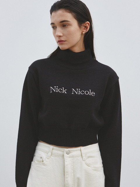 니트 - 닉앤니콜 (NICK&NICOLE) - NICOLE SIGNATURE TURTLENECK KNIT_BLACK