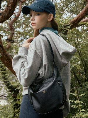 ANC LEATHER BIG SHOULDER BAG _BLACK