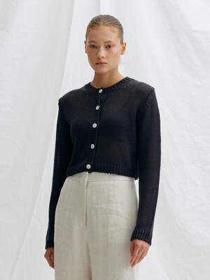 WOLLOW KNIT OUTER (CHARCOAL)
