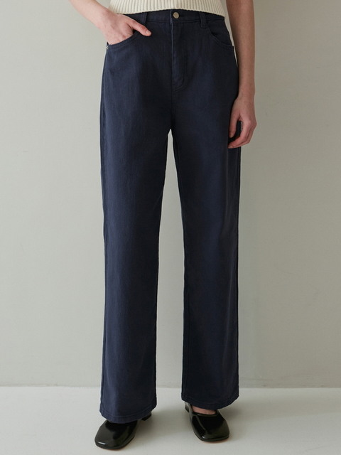 팬츠 - 얀13 (YAN13) - WIDE COTTON COLOR PANTS_NAVY