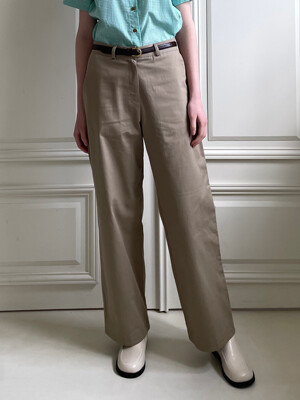 Fourseasons wide cotton pants (BEIGE)
