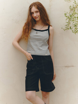 STRIPE SLEEVELESS (ivory stripe)