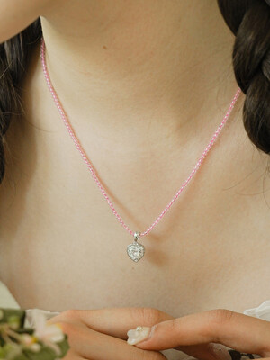 [Silver925] Moika Heart Beads Necklace (2COLORS)