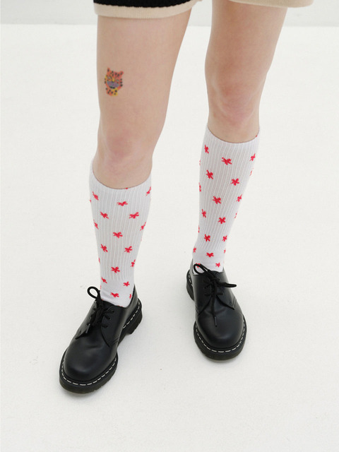 패션액세서리 - 부리 (BOURIE) - Flower Dot Socks_WHRD