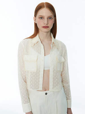 Lace blouse 001 Ivory