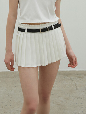 Belted Pleats Skirt Pants [2color]