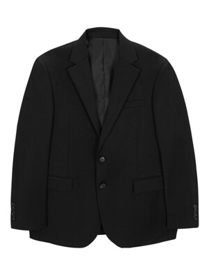 Standard Fit Summer Wool Blazer - Black