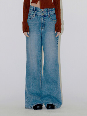 WAIST CONSECUTIVE BOOTSCUT DENIM (blue)