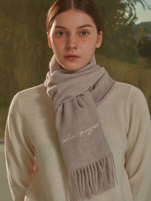 VIRGIN WOOL 100 MUFFLER_AURORA PINK