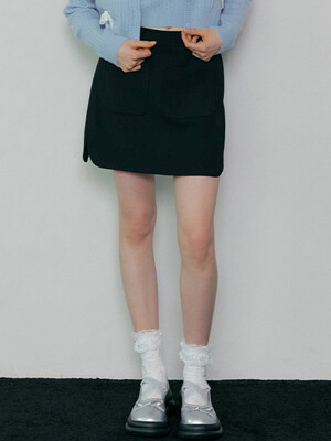 172 pocket mini skirt (black)