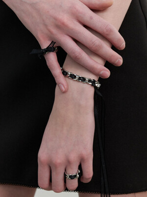 Sheer Ribbon Chain Bracelet (L241MBC040)