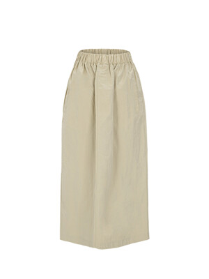 24SS Crinkle Banding Skirt - Beige