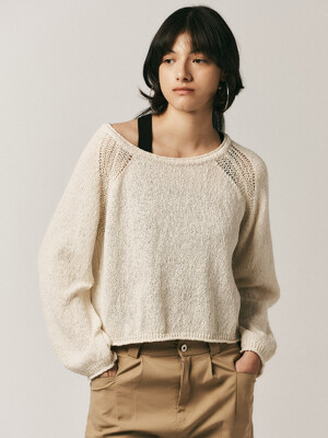 AR_Loose punching knit top