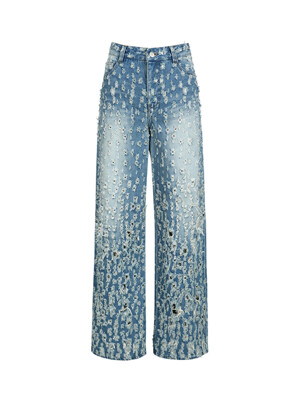 HOLE PUNCHED JEANS_BLUE