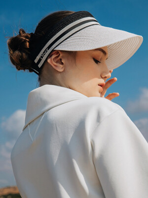 Colored rattan visor (white)