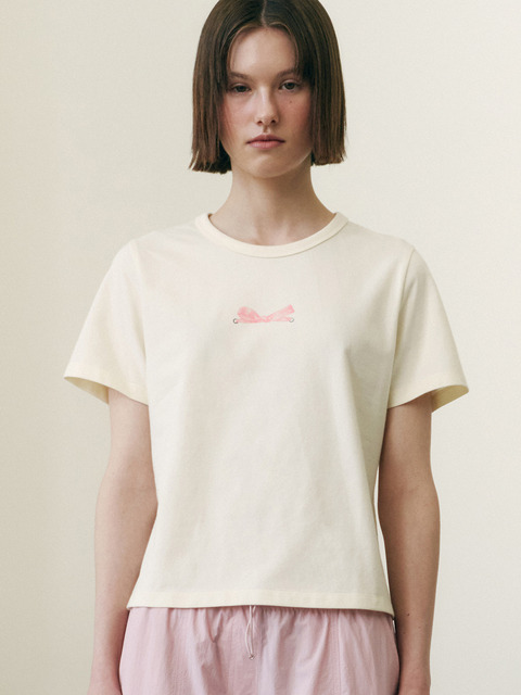 티메이커]SILVER JELLY LETTERING CROP T-SHIRTS BK
