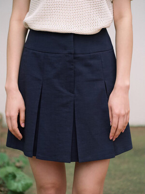 Pleats Mini Skirt  Navy (KE4527M02R)
