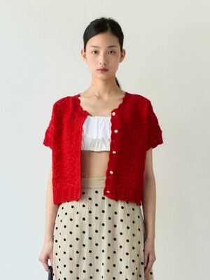 Crochet Cardigan (Red)