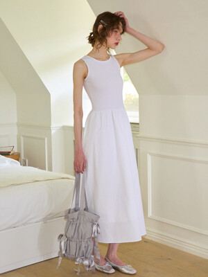 Sleeveless Long Dress_ White