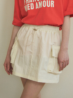 [단독] Rain Nylon String Cargo Mini Skirt(4color)