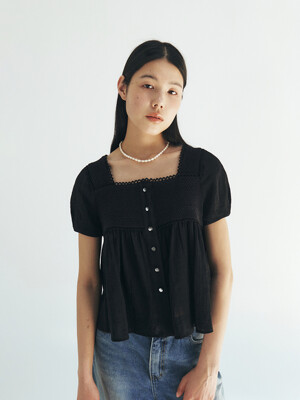 TFR LACE FLARE BUTTON BLOUSE_2COLORS