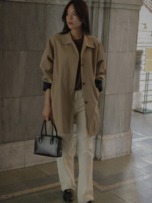 Check detail trench coat_Beige