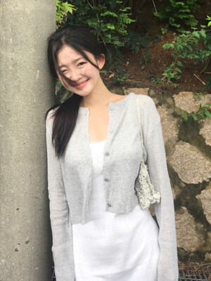 [Light Blue, Light Grey, Purple  W컨셉 단독]Basic Round Linen Cardigan