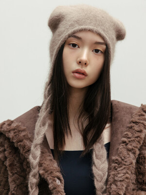 TWIST ANGORA KNIT BEANIE_TT4W302BE